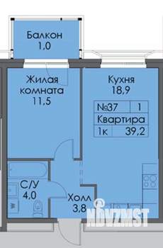 1-к квартира, вторичка, 38м2, 6/8 этаж