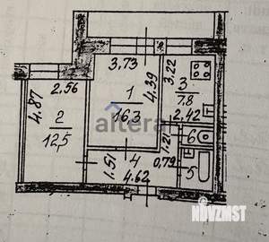 2-к квартира, вторичка, 53м2, 2/10 этаж