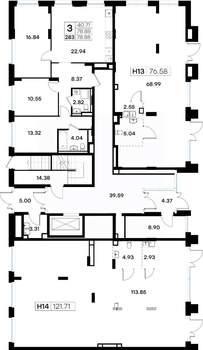 3-к квартира, вторичка, 79м2, 1/8 этаж
