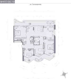 3-к квартира, строящийся дом, 108м2, 5/5 этаж