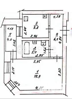 1-к квартира, вторичка, 38м2, 3/5 этаж