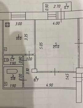 1-к квартира, вторичка, 42м2, 5/6 этаж