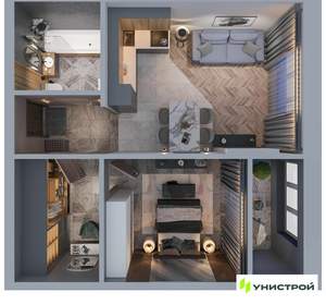 1-к квартира, вторичка, 46м2, 5/18 этаж