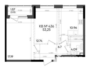2-к квартира, вторичка, 53м2, 14/23 этаж