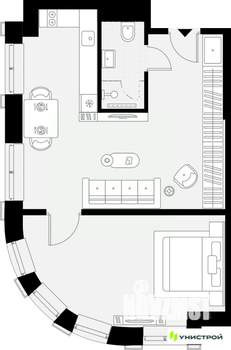 1-к квартира, вторичка, 47м2, 9/27 этаж