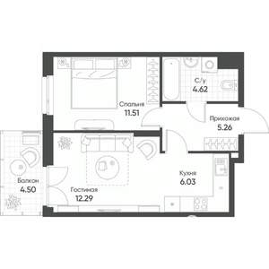 2-к квартира, вторичка, 41м2, 20/20 этаж