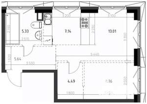 2-к квартира, вторичка, 44м2, 8/10 этаж