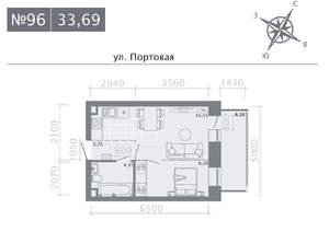 Студия квартира, строящийся дом, 34м2, 4/9 этаж