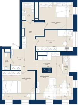 3-к квартира, вторичка, 97м2, 15/20 этаж