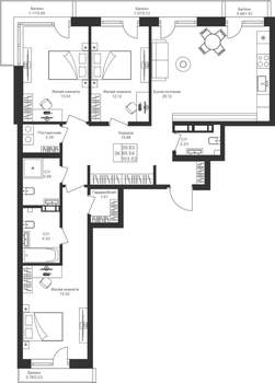 3-к квартира, вторичка, 104м2, 8/10 этаж