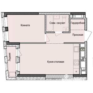 1-к квартира, строящийся дом, 40м2, 9/23 этаж