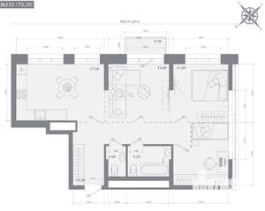 3-к квартира, строящийся дом, 76м2, 5/23 этаж