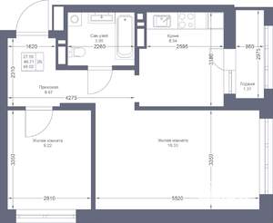 2-к квартира, вторичка, 48м2, 10/22 этаж