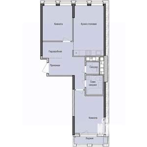 2-к квартира, строящийся дом, 65м2, 15/23 этаж
