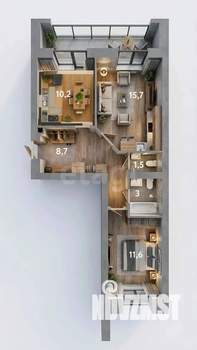 2-к квартира, вторичка, 52м2, 4/9 этаж