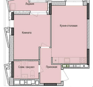 1-к квартира, вторичка, 45м2, 4/23 этаж