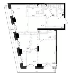3-к квартира, вторичка, 94м2, 4/19 этаж