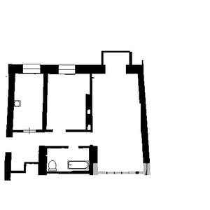 2-к квартира, вторичка, 52м2, 1/5 этаж