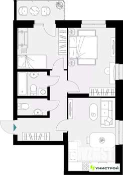 2-к квартира, вторичка, 60м2, 14/18 этаж