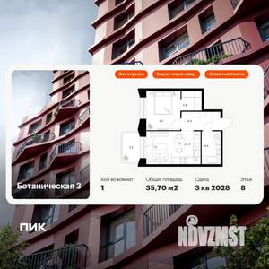 1-к квартира, вторичка, 36м2, 8/10 этаж