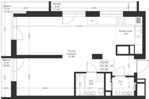 1-к квартира, вторичка, 57м2, 5/25 этаж