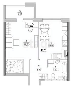 2-к квартира, вторичка, 61м2, 15/15 этаж