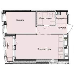 1-к квартира, вторичка, 41м2, 2/23 этаж