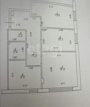 3-к квартира, вторичка, 67м2, 1/14 этаж