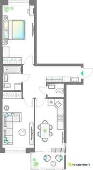 2-к квартира, вторичка, 63м2, 5/10 этаж