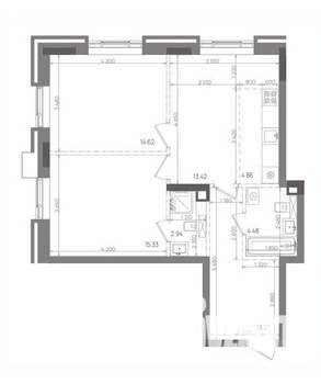 3-к квартира, вторичка, 66м2, 12/14 этаж