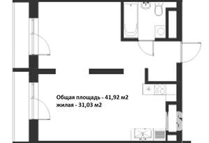1-к квартира, вторичка, 42м2, 10/17 этаж