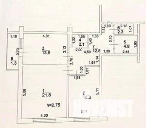 2-к квартира, вторичка, 71м2, 12/17 этаж
