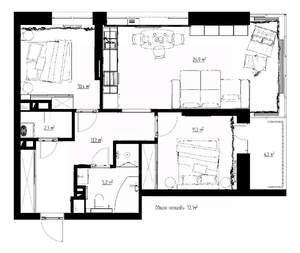 3-к квартира, вторичка, 70м2, 5/23 этаж