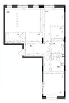 3-к квартира, вторичка, 98м2, 2/6 этаж