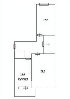 2-к квартира, вторичка, 72м2, 6/15 этаж