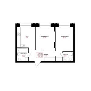 2-к квартира, вторичка, 53м2, 5/25 этаж