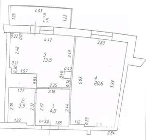 1-к квартира, вторичка, 43м2, 7/16 этаж
