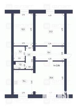 3-к квартира, вторичка, 81м2, 1/3 этаж