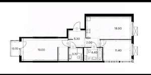 2-к квартира, вторичка, 65м2, 7/12 этаж
