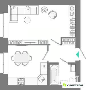 1-к квартира, вторичка, 37м2, 3/10 этаж