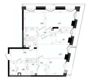 3-к квартира, вторичка, 101м2, 7/19 этаж