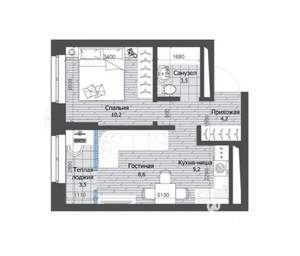2-к квартира, вторичка, 35м2, 3/22 этаж