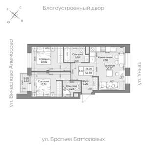 3-к квартира, вторичка, 55м2, 5/19 этаж