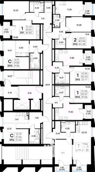1-к квартира, строящийся дом, 44м2, 2/20 этаж