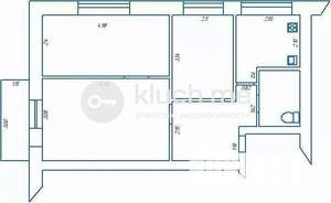 3-к квартира, вторичка, 53м2, 2/5 этаж
