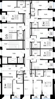 2-к квартира, строящийся дом, 52м2, 7/20 этаж