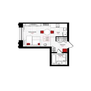 Студия квартира, вторичка, 28м2, 2/25 этаж