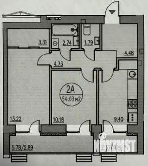 2-к квартира, вторичка, 54м2, 7/10 этаж