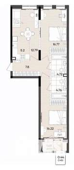 3-к квартира, вторичка, 70м2, 8/9 этаж