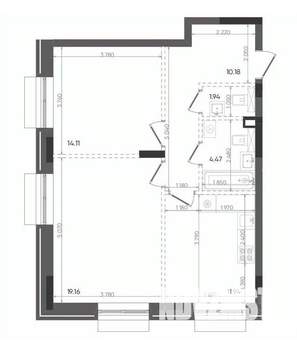 2-к квартира, вторичка, 62м2, 4/14 этаж